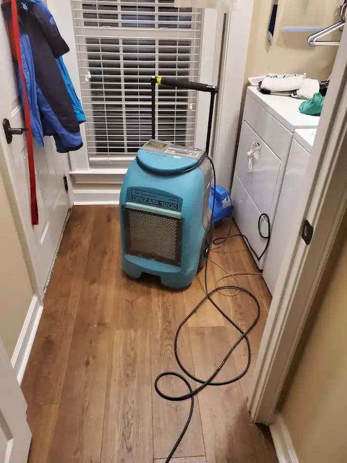 Commercial dehumidifier deployed for Flood Damage Cleanup in Whitewater